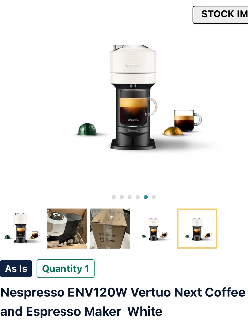 Nespresso Vertuo Next Coffee & Espresso Maker in White and Black